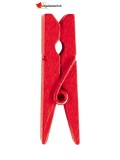Mini pinces en bois rouge