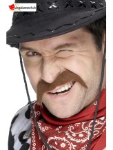 Moustache adhésive cowboy brun Moustache adhésive cowboy brun