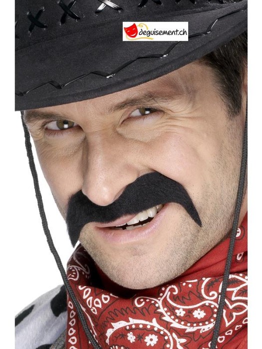 Moustache adhésive cowboy noir