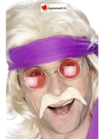 Moustache adhésive seventies - hippie blond