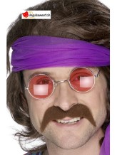 Moustache adhésive seventies - hippie brun Moustache adhésive seventies - hippie brun