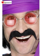 Moustache adhésive seventies - hippie noir Moustache adhésive seventies - hippie noir