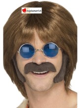 Moustache et favoris hippie brun Moustache et favoris hippie brun