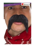 Moustache gringo noir adhésive
