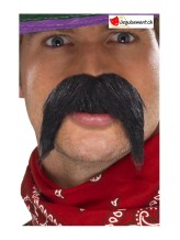 Moustache gringo noir adhésive Moustache gringo noir adhésive