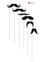 Moustaches sur bâton - 6 pièces