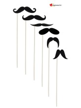 Moustaches sur bâton - 6 pièces