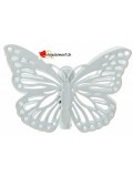 Papillon métal sur pince blanc