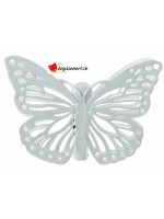 Farfalla di metallo su clip bianca 4pz