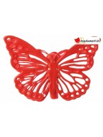 Papillon métal sur pince rouge