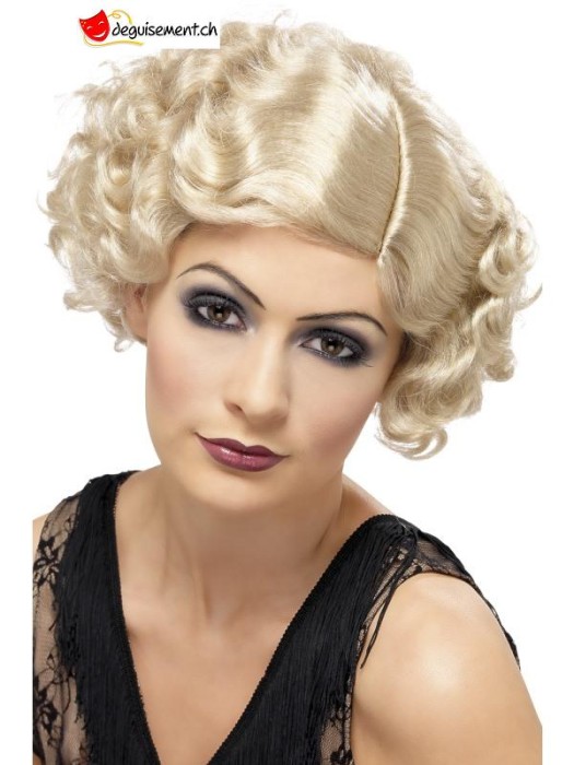 Perruque 1920 - charlestons courte frisé blond