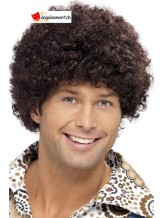 Perruque afro disco brun