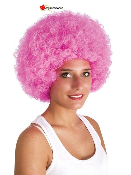 Perruque afro rose adulte