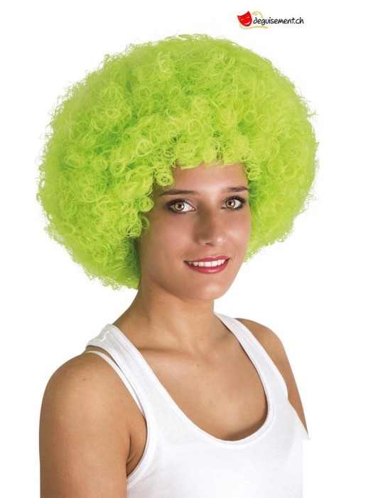 Perruque afro verte adulte