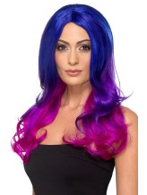 Parrucca blu e rosa - lunga e ondulata Parrucca blu e rosa - lunga e ondulata