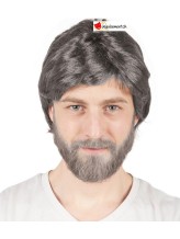 Short stiff wig - grey Short stiff wig - grey