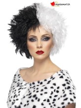Perruque cruella blanc et noir