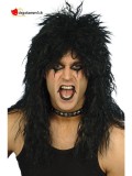 Perruque Hard Rocker noire. taille unique pour homme ou femme