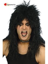 Perruque Hard Rocker noire. taille unique pour homme ou femme Perruque Hard Rocker noire. taille unique pour homme ou femme