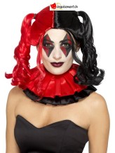 Perruque Harlequin rouge et noir Perruque Harlequin rouge et noir