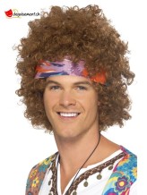 Perruque hippie afro avec bandeau Perruque hippie afro avec bandeau