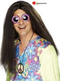 Perruque hippie brune homme