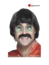Perruque et moustache seventies court noir Perruque et moustache seventies court noir