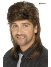 Perruque Mullet brun - style années 80 Perruque Mullet brun - style années 80