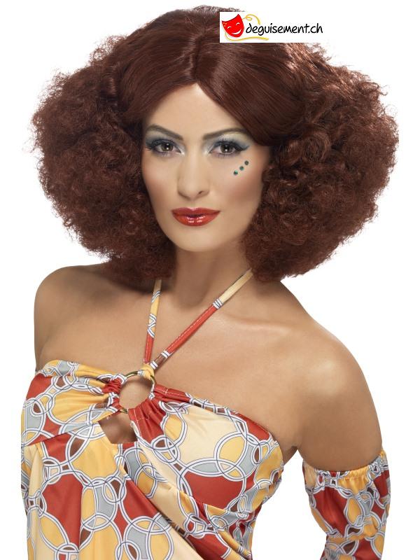 Perruque seventies afro rousse
