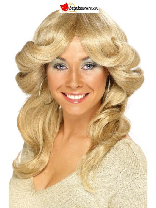 Perruque seventies ondulée blonde femme