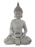 Bouddha en résine avec support de bougie