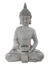 Bouddha en résine avec support de bougie Bouddha en résine avec support de bougie