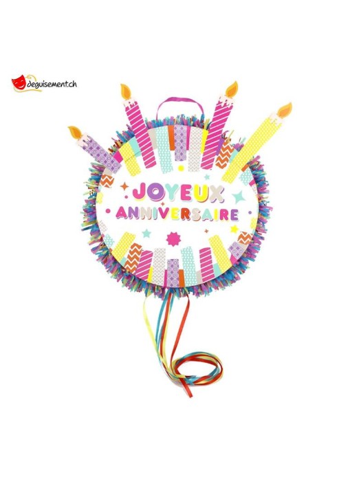 Piñata Joyeux anniversaire avec bougies