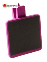 Portes noms ardoise carre fuchsia - 6 pces Portes noms ardoise carre fuchsia - 6 pces