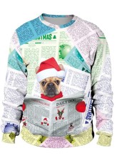 Pullover mit Weihnachts druck - Hund und Zeitung - Erwachsener