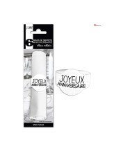 Ronds de serviette joyeux anniversaire - blanc Ronds de serviette joyeux anniversaire - blanc