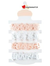 Ruban Baptême corail - 4 pcs Ruban Baptême corail - 4 pcs