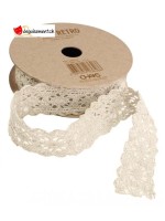 Baumwoll Spitzenband elfenbeinfarben - 2cmx2m