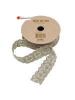 Taupe lace cotton ribbon - 2cmx2m