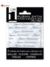 Joyeux Anniversaire satin ribbon white Joyeux Anniversaire satin ribbon white