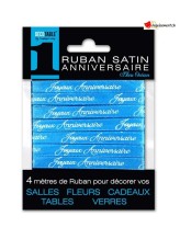 Joyeux Anniversaire satin ribbon blue Joyeux Anniversaire satin ribbon blue