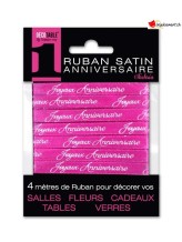 Joyeux Anniversaire satin ribbon fuchsia Joyeux Anniversaire satin ribbon fuchsia