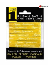 Joyeux Anniversaire satin ribbon yellow Joyeux Anniversaire satin ribbon yellow
