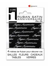 Joyeux Anniversaire satin ribbon black Joyeux Anniversaire satin ribbon black
