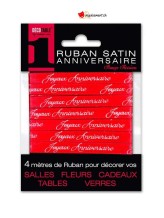 Joyeux Anniversaire satin ribbon red Joyeux Anniversaire satin ribbon red