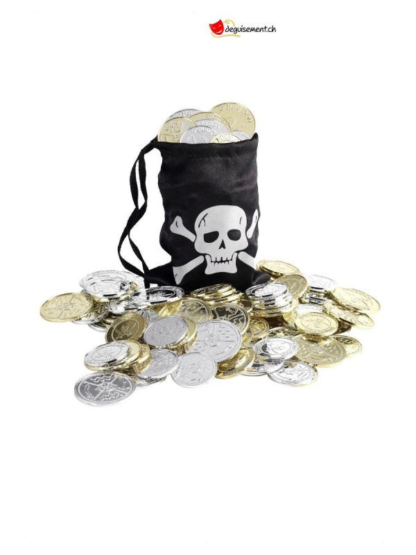 Sac pirate et pièces d'or