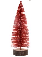 Sapin pailleté rouge - 4.5x16cm