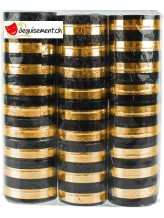 Goldene und schwarze Luftschlangen - 3 Stück
