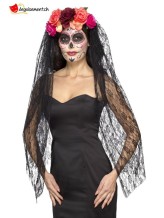 Serre-tête day of the dead avec avec voile Serre-tête day of the dead avec avec voile