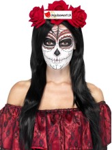 Serre-tête day of the dead avec rose rouge Serre-tête day of the dead avec rose rouge